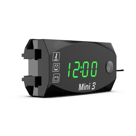 Voltage Clock And Temperature 3 In 1 LED Electronic Meter Large-Screen Digital Display Waterproof And Dustproof Voltmeter(Green Light) - Electrical Instruments by buy2fix | Online Shopping UK | buy2fix