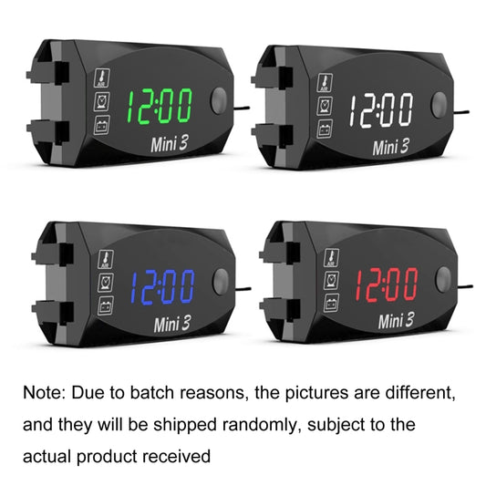 Voltage Clock And Temperature 3 In 1 LED Electronic Meter Large-Screen Digital Display Waterproof And Dustproof Voltmeter(Blue Light) - Electrical Instruments by buy2fix | Online Shopping UK | buy2fix
