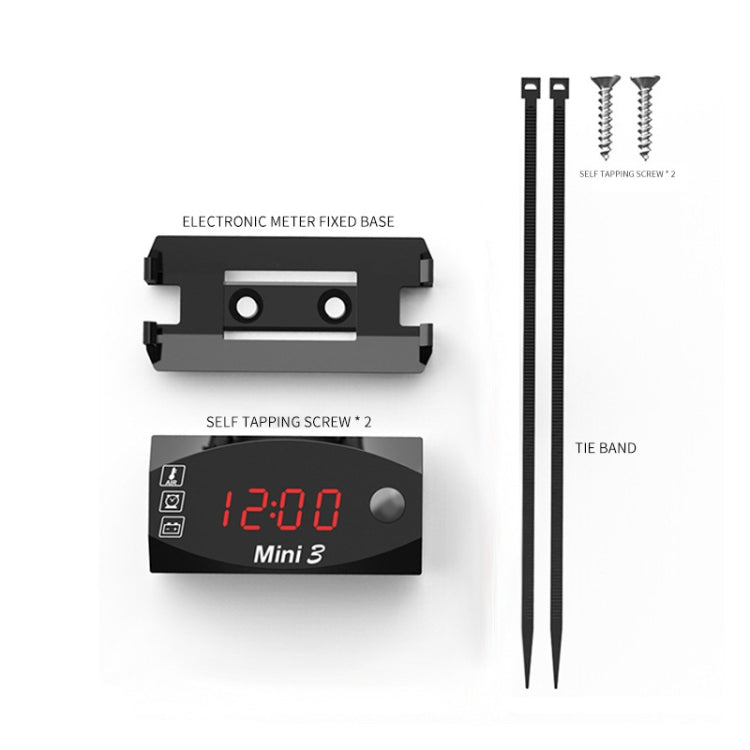 Voltage Clock And Temperature 3 In 1 LED Electronic Meter Large-Screen Digital Display Waterproof And Dustproof Voltmeter(Red Light) - Electrical Instruments by buy2fix | Online Shopping UK | buy2fix