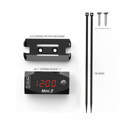 Voltage Clock And Temperature 3 In 1 LED Electronic Meter Large-Screen Digital Display Waterproof And Dustproof Voltmeter(Red Light) - Electrical Instruments by buy2fix | Online Shopping UK | buy2fix