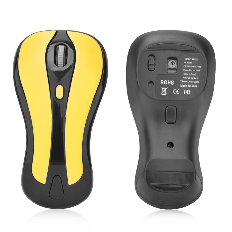 PR-01 1600 DPI 7 Keys Flying Squirrel Wireless Mouse 2.4G Gyroscope Game Mouse(Black Yellow) by buy2fix