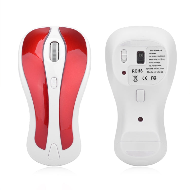 PR-01 1600 DPI 7 Keys Flying Squirrel Wireless Mouse 2.4G Gyroscope Game Mouse(White Red) by buy2fix
