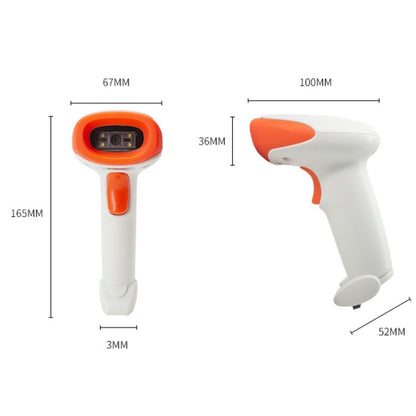 SYCREADER Supermarket Laser Barcode Scanner, Model: One-dimensional Wired (Orange) by buy2fix