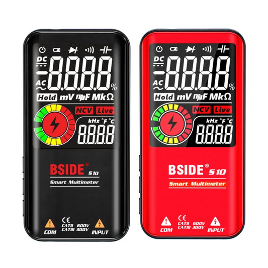BSIDE Digital Multimeter 9999 Counts LCD Color Display DC AC Voltage Capacitance Diode Meter, Specification: S11 Recharge Version (Red) - Digital Multimeter by BSIDE | Online Shopping UK | buy2fix