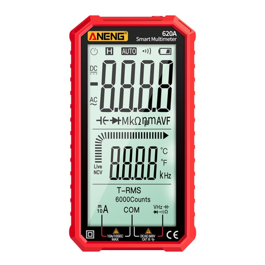 ANENG 620A Full Screen Smart Digital Multimeter(Red) - Digital Multimeter by ANENG | Online Shopping UK | buy2fix