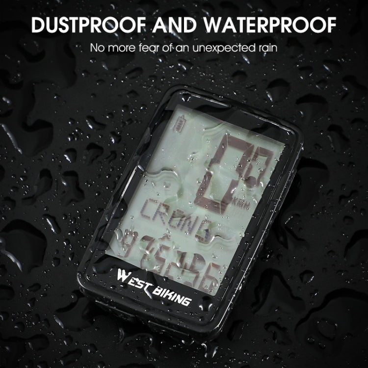 WEST BIKING Mountain Road Bike Five Language Code Table USB Riding Wireless Code Table Speedometer(Black) by WEST BIKING