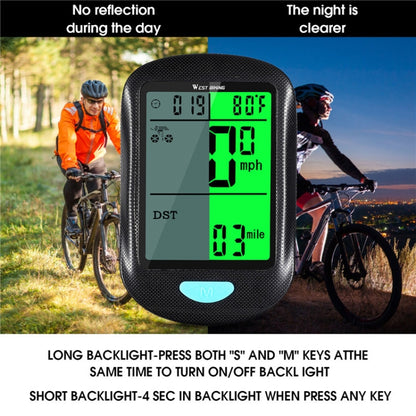 WEST BIKING Mountain Road Bike Wireless Code Meter Multi-Function Interface Riding Speedometer(Black) by WEST BIKING