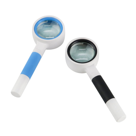 Hand-Held Reading Magnifier Glass Lens Anti-Skid Handle Old Man Reading Repair Identification Magnifying Glass, Specification: 37mm 16 Times (Blue White) - Hand Held Style by buy2fix | Online Shopping UK | buy2fix