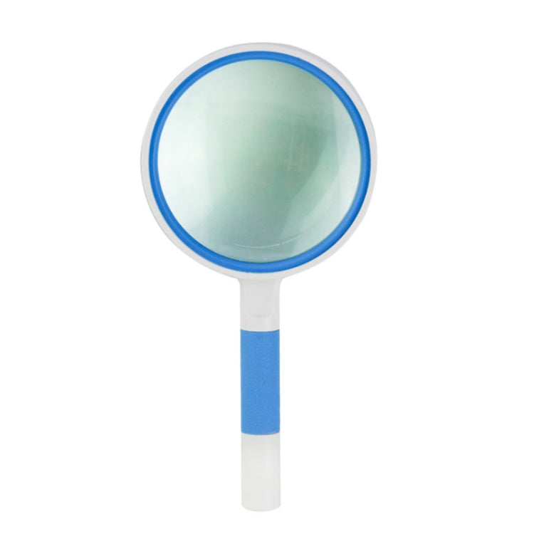 Hand-Held Reading Magnifier Glass Lens Anti-Skid Handle Old Man Reading Repair Identification Magnifying Glass, Specification: 85mm 10 Times (Blue White) - Hand Held Style by buy2fix | Online Shopping UK | buy2fix