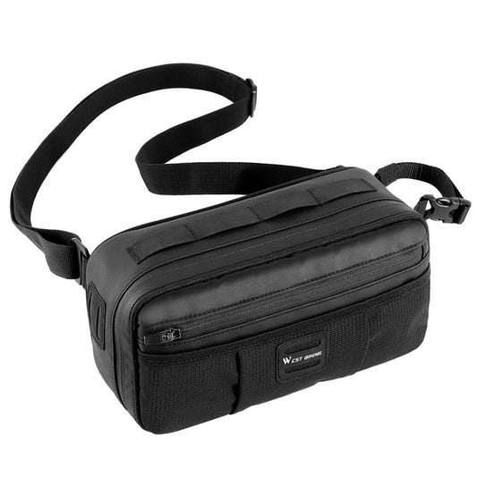 WEST BIKING 3L Bicycle Front Beam/Saddle Tail Bag Riding Diagonal Belt Bag(Black) by WEST BIKING