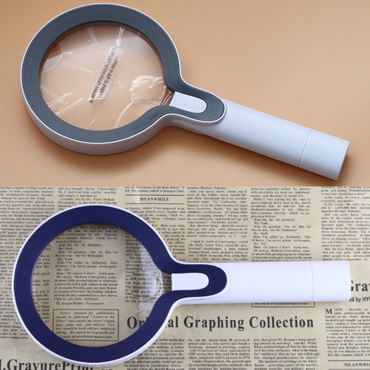 XT-8013 With 29 LED Lights 3 Gelling Touch Switch Magnifier 2 Times / 13 Times Hand-Held Magnifying Glass(White+Gray) - Hand Held Style by buy2fix | Online Shopping UK | buy2fix