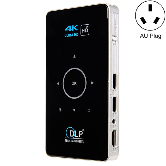 C6 1G+8G Android System Intelligent DLP HD Mini Projector Portable Home Mobile Phone Projector， AU Plug (Black) - Mini Projector by buy2fix | Online Shopping UK | buy2fix
