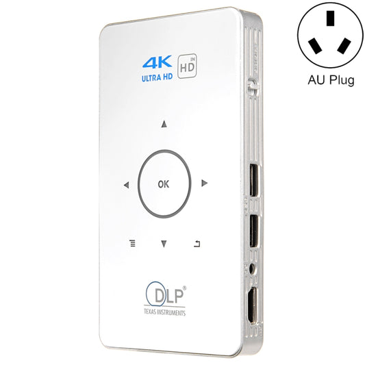 C6 1G+8G Android System Intelligent DLP HD Mini Projector Portable Home Mobile Phone Projector， AU Plug (White) - Mini Projector by buy2fix | Online Shopping UK | buy2fix