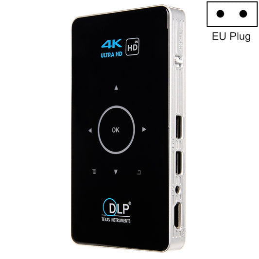 C6 2GB+32GB Android Smart DLP HD Projector Mini Wireless Projector, EU Plug (Black) - Mini Projector by buy2fix | Online Shopping UK | buy2fix