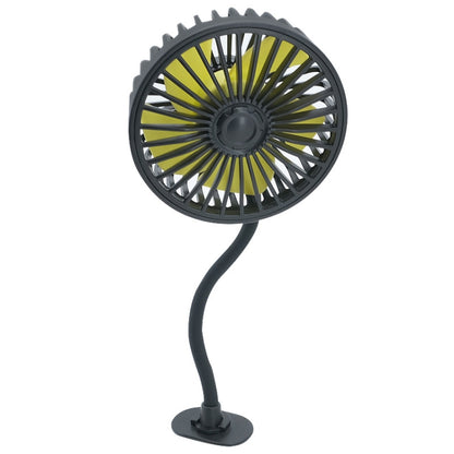 F408 Car Silicone Hose Fan Multi-Angle Adjustment USB Fan(Black) - Heating & Fans by buy2fix | Online Shopping UK | buy2fix