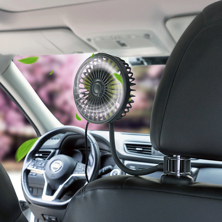 F408 Car Silicone Hose Fan Multi-Angle Adjustment USB Fan(Black) - Heating & Fans by buy2fix | Online Shopping UK | buy2fix