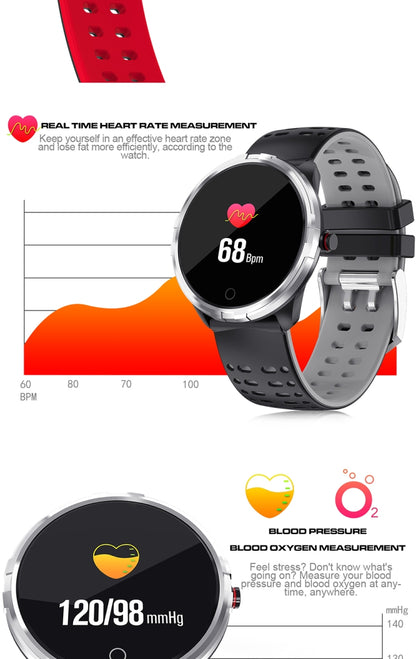 Q88 Smart Watch IP68 Waterproof Men Sports Smartwatch Android Bluetooth Watch Support Heart Rate / Call Reminder / Pedometer / Sleep Monitoring / Tracker(Black Red) - Smart Watches by buy2fix | Online Shopping UK | buy2fix