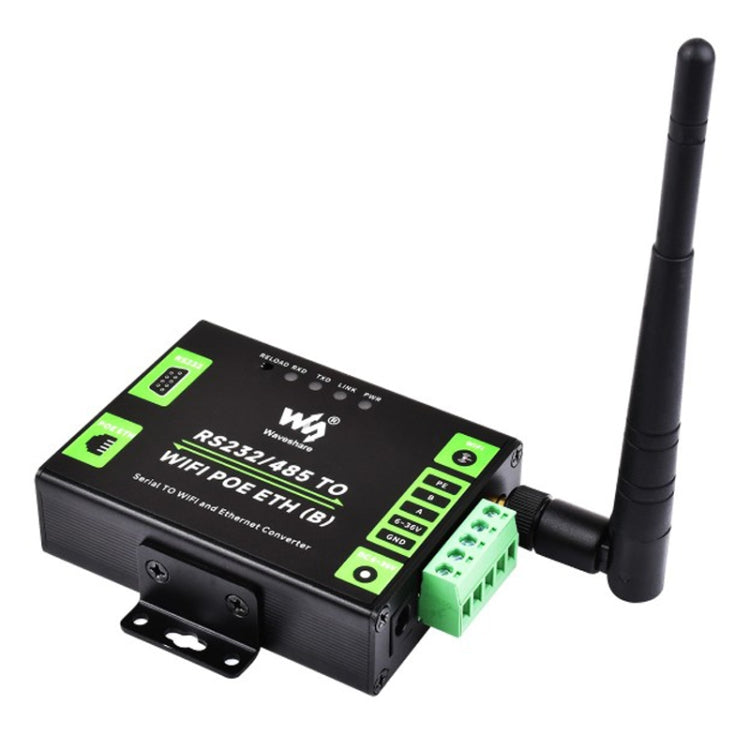 Waveshare Industrial Grade Serial Server RS232/485 to WiFi / Ethernet RJ45 Network Port with POE Support by Waveshare