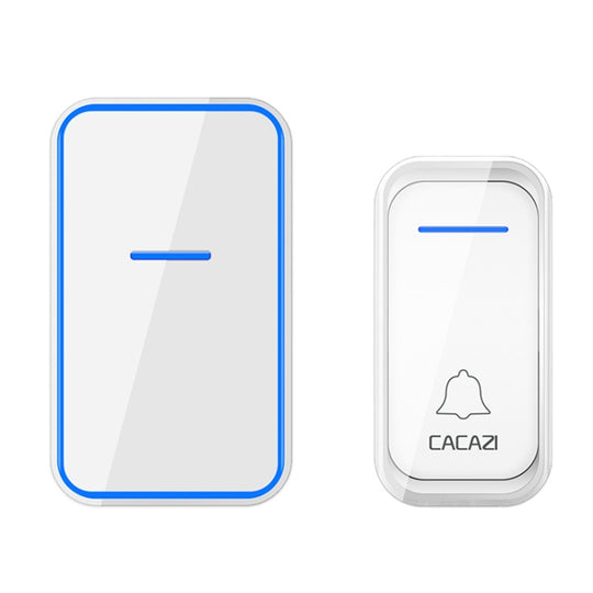 CACAZI Home Smart Digital Wireless Doorbell Remote Electronic Doorbell Elderly Pager, Style: EU Plug(White)