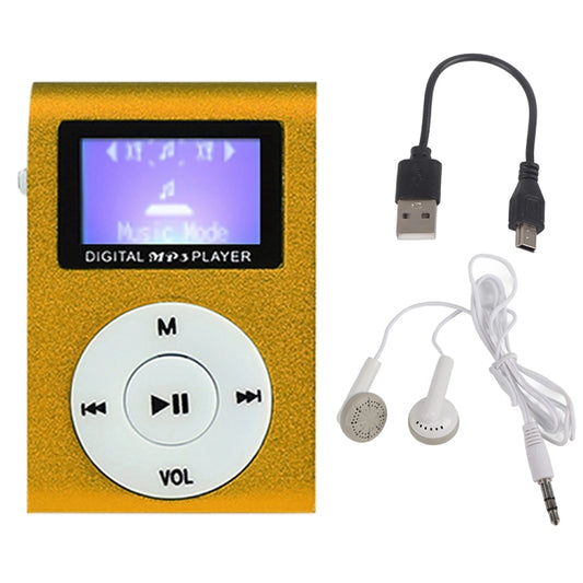 128M+Earphone+Cable Mini Lavalier Metal MP3 Music Player with Screen(Gold) - MP3 Player by buy2fix | Online Shopping UK | buy2fix