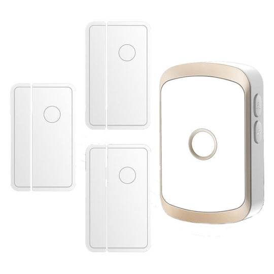 CACAZI M20 1 For 3 Split Type Door Opening Sensor Reminder Smart Wireless Doorbell Alarm, Style: US Plug(Gold)