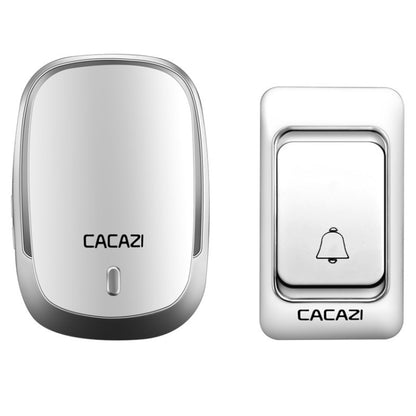 CACAZI Smart Waterproof Music Wireless Doorbell Multifunctional Pager, Style: UK Plug(Silver) by CACAZI