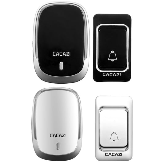 CACAZI Smart Waterproof Music Wireless Doorbell Multifunctional Pager, Style: US Plug(Silver) - Wireless Doorbell by CACAZI | Online Shopping UK | buy2fix