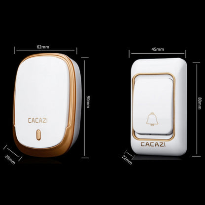CACAZI Smart Waterproof Music Wireless Doorbell Multifunctional Pager, Style: UK Plug(Silver) by CACAZI