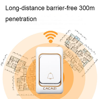 CACAZI Smart Waterproof Music Wireless Doorbell Multifunctional Pager, Style: UK Plug(Silver) by CACAZI