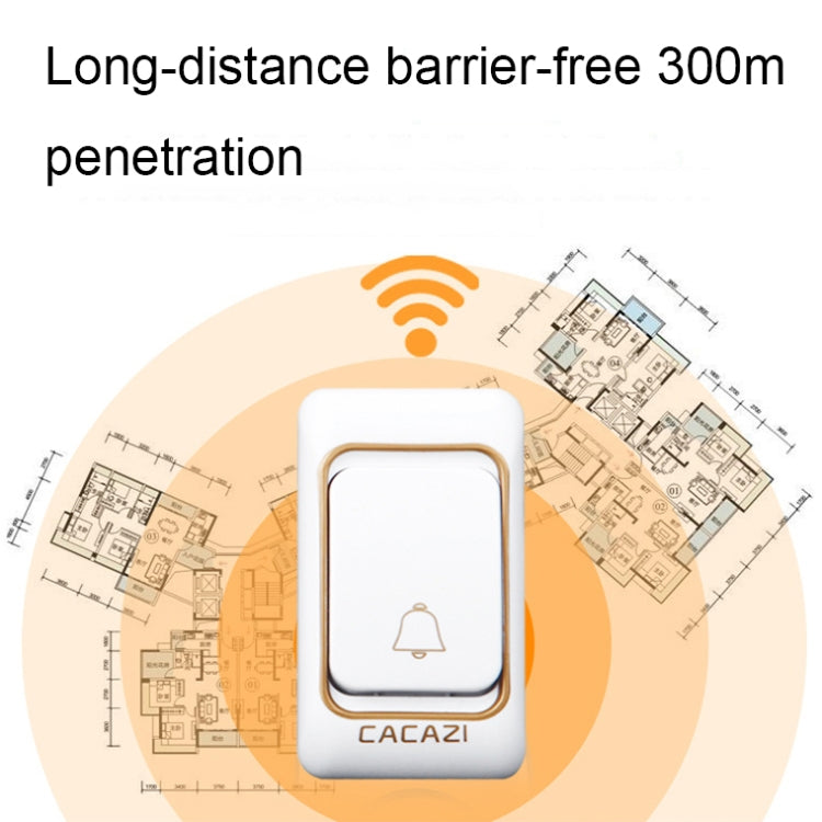 CACAZI Smart Waterproof Music Wireless Doorbell Multifunctional Pager, Style: EU Plug(Silver) - Wireless Doorbell by CACAZI | Online Shopping UK | buy2fix