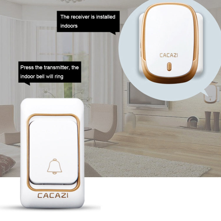 CACAZI Smart Waterproof Music Wireless Doorbell Multifunctional Pager, Style: EU Plug(Silver) - Wireless Doorbell by CACAZI | Online Shopping UK | buy2fix