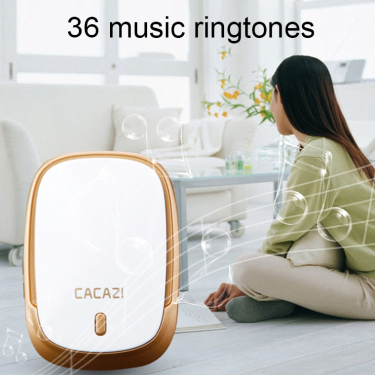 CACAZI Smart Waterproof Music Wireless Doorbell Multifunctional Pager, Style: UK Plug(Silver) by CACAZI