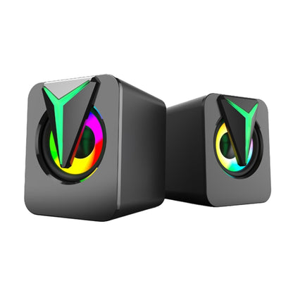 FT-25-1 RGB Colorful Lighting Desktop Computer Speaker(Black) by buy2fix