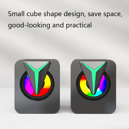 FT-25-1 RGB Colorful Lighting Desktop Computer Speaker(Black) by buy2fix