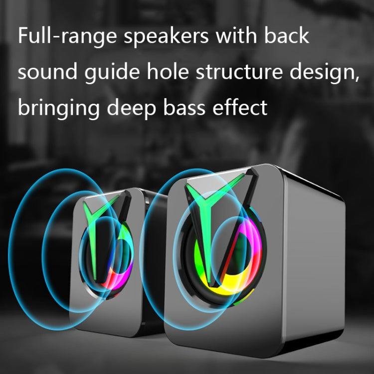 FT-25-1 RGB Colorful Lighting Desktop Computer Speaker(Black) by buy2fix