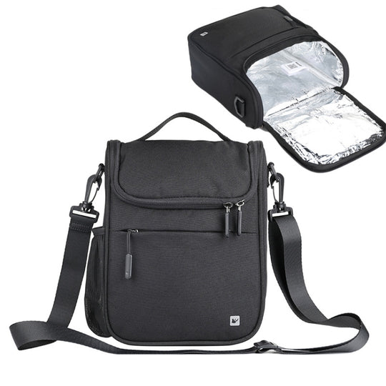 Rhinowalk RK18995 Large-capacity Aluminum Film Insulation Bicycle Head Bag with Rain Cover(Black)