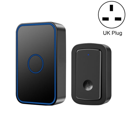 CACAZI A19 1 For 1 Wireless Music Doorbell without Battery, Plug:UK Plug(Black)