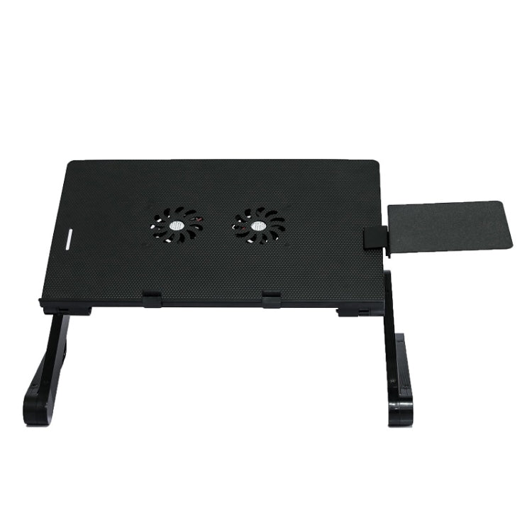 T8 Aluminum Alloy Folding & Lifting Laptop Desk Office Desk Heightening Bracket with Fan & Mouse Board (Black) - Laptop Stand by buy2fix | Online Shopping UK | buy2fix