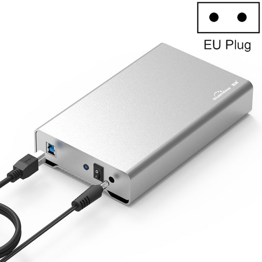 Blueendless U35Q 3.5 Inch Full Metal Mobile Hard Disk Box Type-C/Usb3.0 SATA Serial Desktop PC External Hard Disk Box EU Plug (USB 3.0)