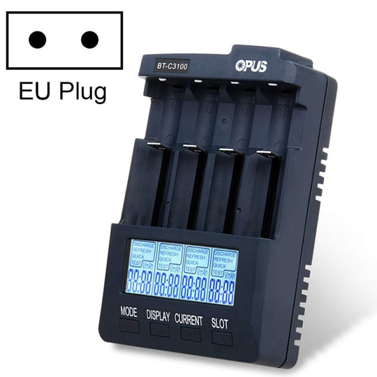 OPUS BT-C3100 Smart Smart Digital Intelligentes 4-Slot-Akkuladegerät (EU-Stecker)
