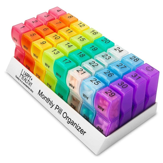One Month Use 31-Compartment Plastic Colorful Pill Box Family Independent Pill Storage Box(20.5x10.3x7cm) - Pill Boxes by buy2fix | Online Shopping UK | buy2fix