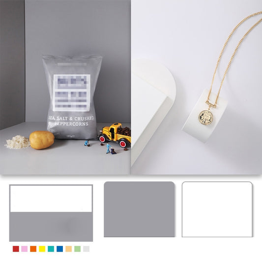 60 X 60cm Non-Reflective Matte PVC Board Double-Sided Solid Color Photo Background Board Filming Photography Props(White + Gray) - Solid Color by buy2fix | Online Shopping UK | buy2fix