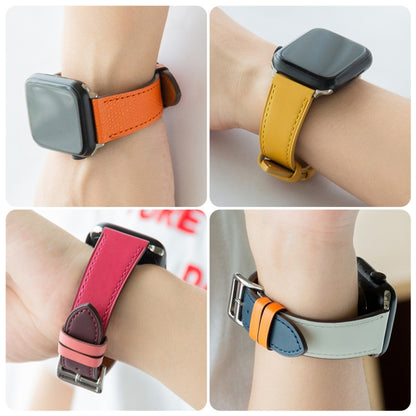 Cowhide Leather Strap Watch Band For Apple Watch Ultra 49mm&Watch Ultra 2 49mm / Series 9&8&7 45mm / SE 3&SE 2&6&SE&5&4 44mm / 3&2&1 42mm(Pink) - Watch Bands by buy2fix | Online Shopping UK | buy2fix