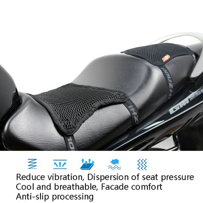 HOUZHI MTZT1010 Motorcycle Sun Insulation Cushion 3D Grid Breathable Sweating Cool Seat Cover, Style: Double Layer M - Seat Covers by buy2fix | Online Shopping UK | buy2fix