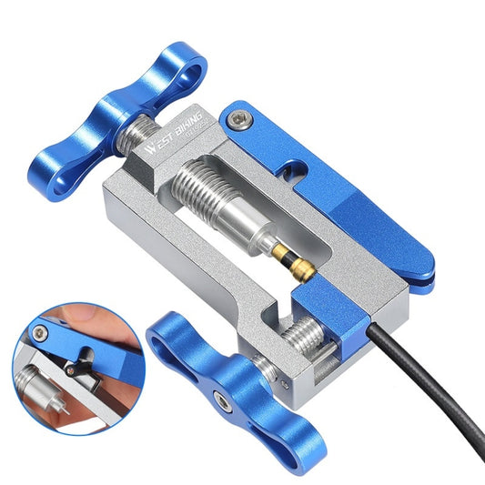 WEST BIKING YP0719252 Bicycle Oil Needle Installation Tool Cycling Tubing Jack Repair Tool(Silver Blue) - Maintenance tools by WEST BIKING | Online Shopping UK | buy2fix