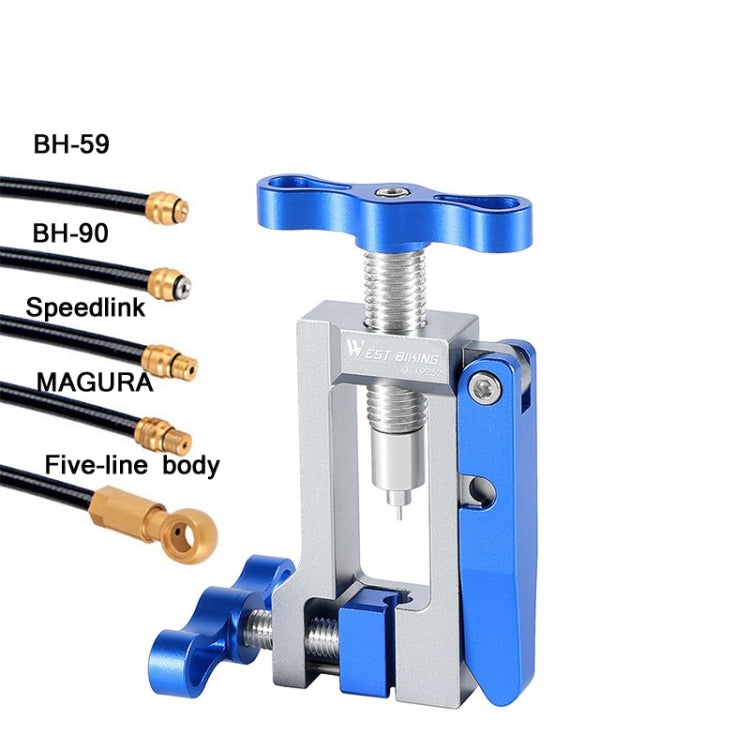 WEST BIKING YP0719252 Bicycle Oil Needle Installation Tool Cycling Tubing Jack Repair Tool(Silver Blue) - Maintenance tools by WEST BIKING | Online Shopping UK | buy2fix