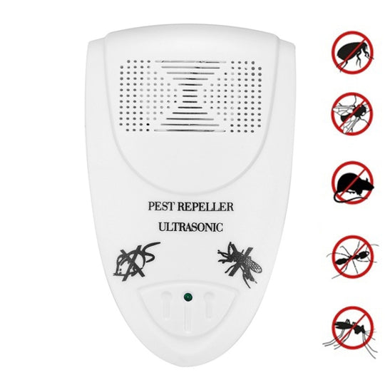 LI-3110 Ultrasonic Electronic Rat Repeller Household Smart Insect Repellent, Style: UK Plug(White)