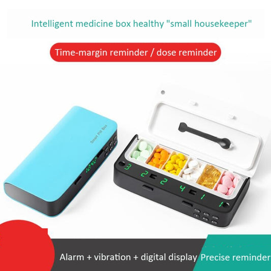XM-ZY02 Intelligent Electronic Small Pill Box Separate Warehouse To Remind The Elderly To Take Medicine Regularly Portable Pill Box(Elegant White) - Pill Boxes by buy2fix | Online Shopping UK | buy2fix