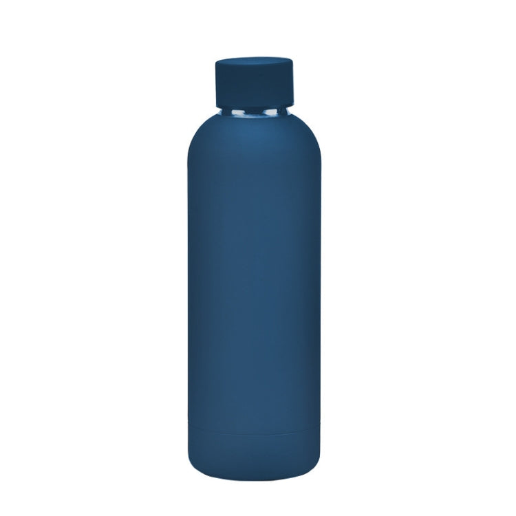 Stainless Steel Outdoor Matte Water Bottle Portable Sports Water Cup Rubber Paint Insulation Cup(Indigo) - Vacuum Thermoses & Cups by buy2fix | Online Shopping UK | buy2fix