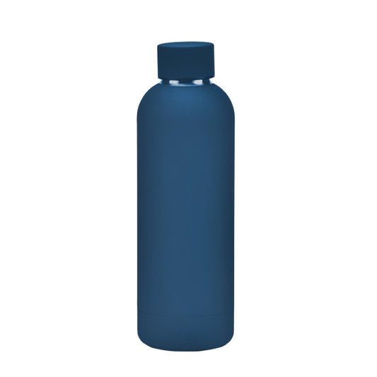 Stainless Steel Outdoor Matte Water Bottle Portable Sports Water Cup Rubber Paint Insulation Cup(Indigo) - Vacuum Thermoses & Cups by buy2fix | Online Shopping UK | buy2fix